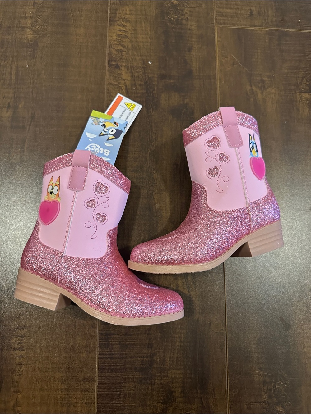 Pink Glitter Bluey Cowboy Boots